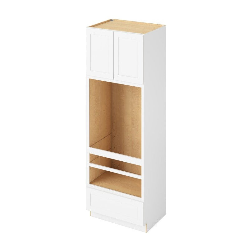 33"W x 96"H Universal Double Oven Cabinet with Double Doors and One Drawer in Catalina Polar White