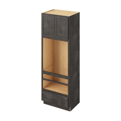 33"W x 96"H Universal Double Oven Cabinet with Double Doors and One Drawer in Hatteras Slate