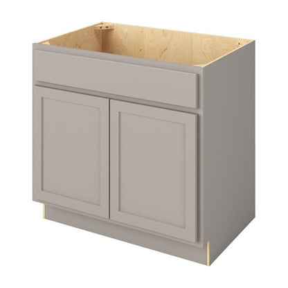 36"W Sink Base Cabinet with Double Doors in Hatteras Pebble Grey