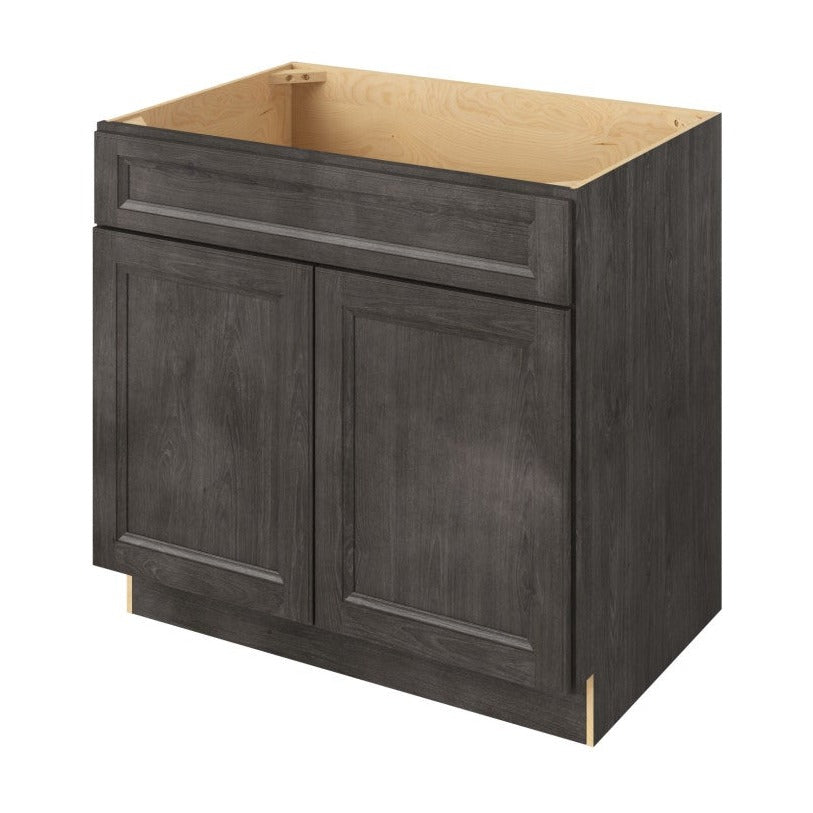 36"W Sink Base Cabinet with Double Doors in Maui Slate