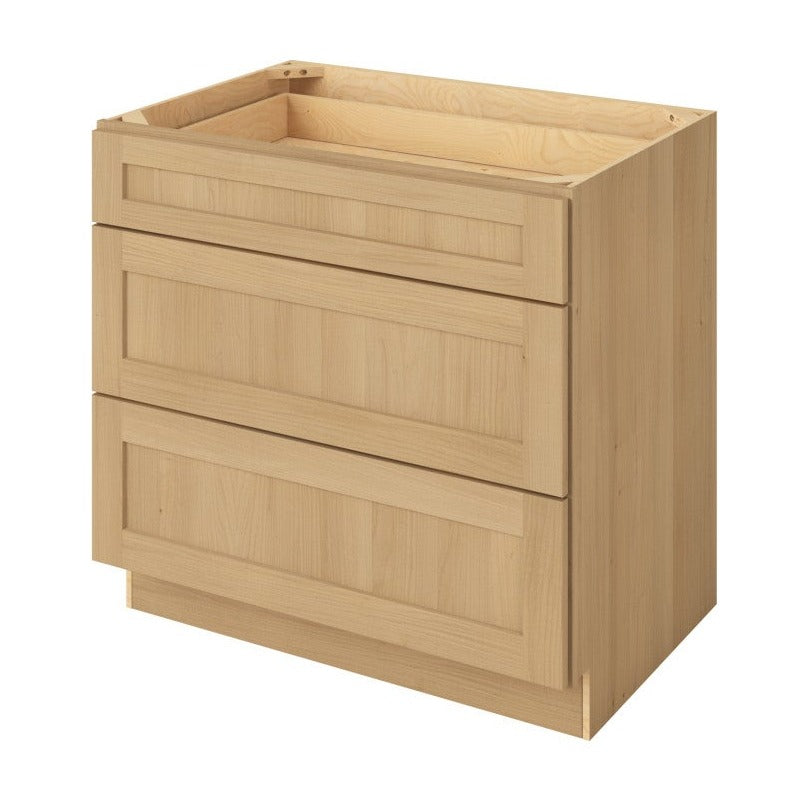36"W Three Drawer Base Cabinet in Catalina Sandstone