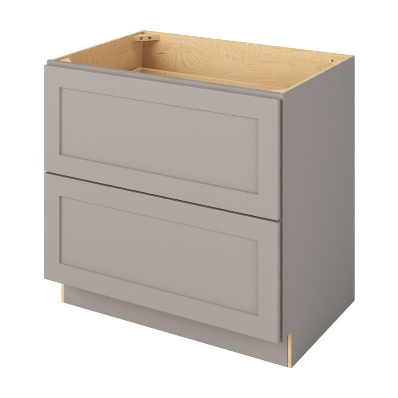 36"W Two Drawer Base Cabinet in Catalina Pebble Grey