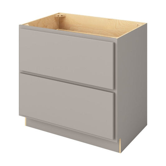 36"W Two Drawer Base Cabinet in Hatteras Pebble Grey