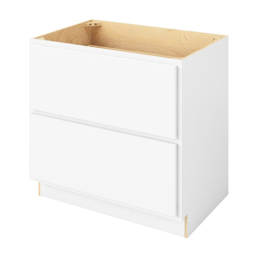 36"W Two Drawer Base Cabinet in Hatteras Polar White