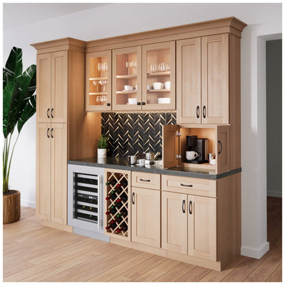 36"W Universal Corner Base Cabinet with Double Doors and One Shelf in Catalina Sandstone, view 3