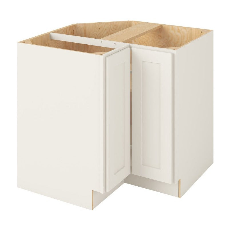 36"W Universal Corner Base Cabinet with Double Doors and One Shelf in Catalina Shell White