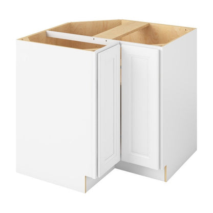36"W Universal Corner Base Cabinet with Double Doors and One Shelf in Maui Polar White