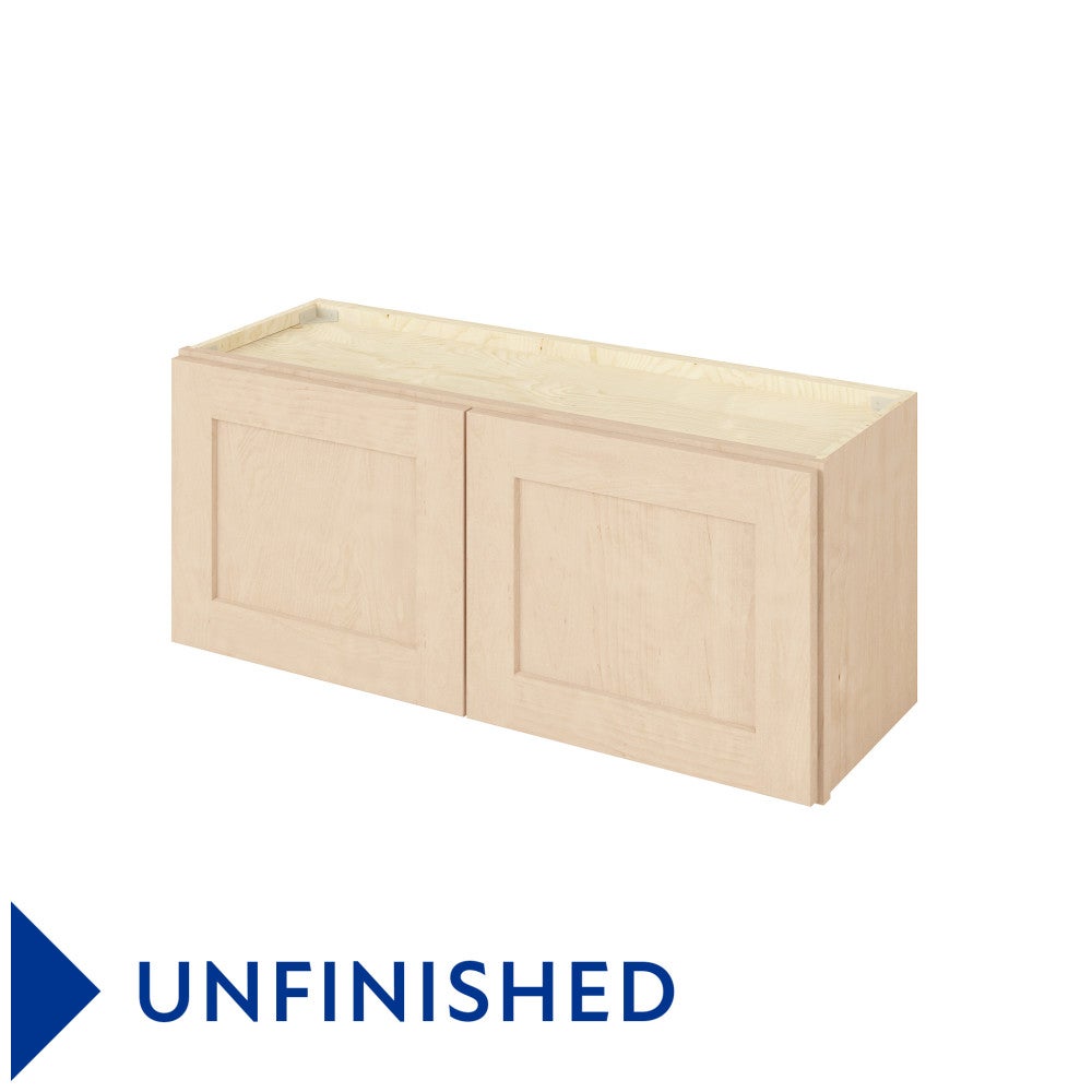 36"W x 15"H Wall Cabinet with Double Doors in Catalina Unfinished