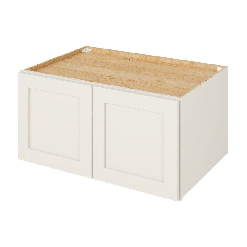 36"W x 18"H x 24"D Deep Wall Fridge Cabinet with Double Doors in Catalina Shell White