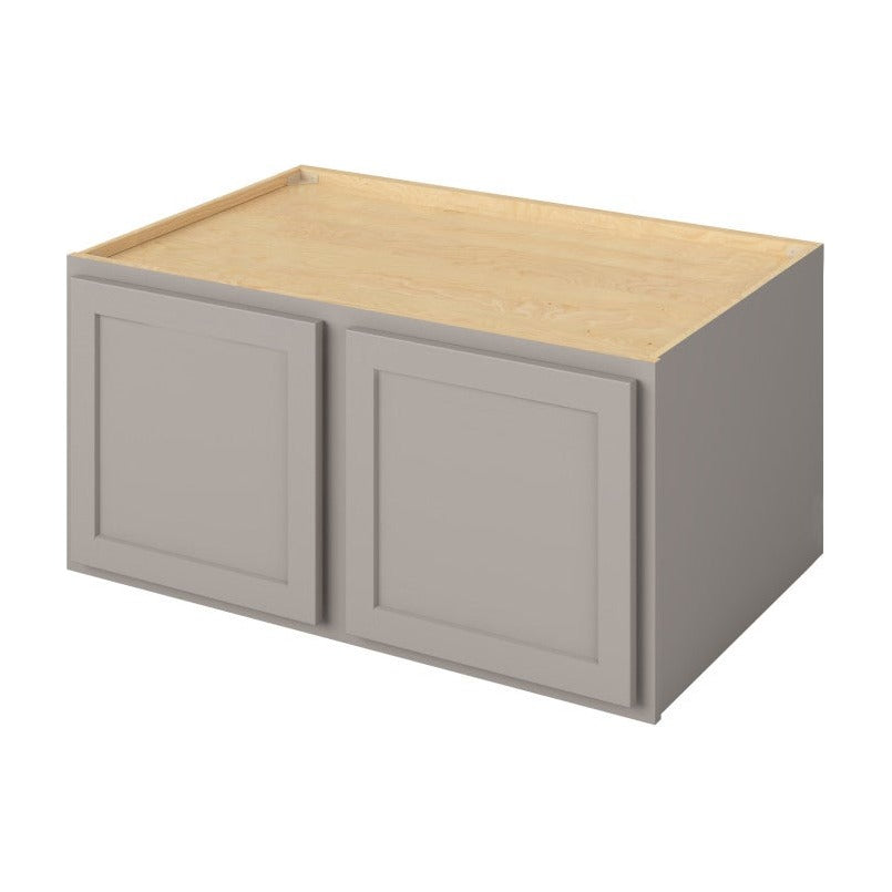 36"W x 18"H x 24"D Deep Wall Fridge Cabinet with Double Doors in Hatteras Pebble Grey
