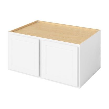 36"W x 18"H x 24"D Deep Wall Fridge Cabinet with Double Doors in Hatteras Polar White