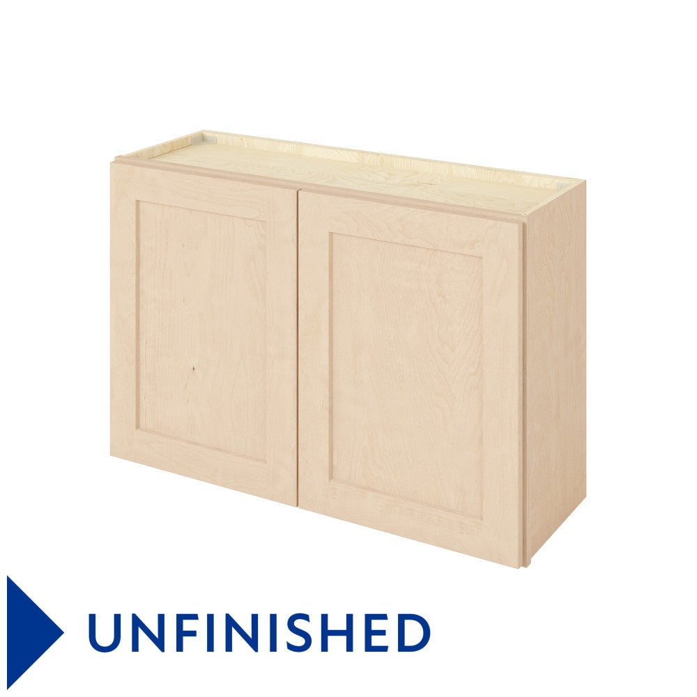 36"W x 24"H Wall Cabinet with Double Doors and One Shelf in Catalina Unfinished