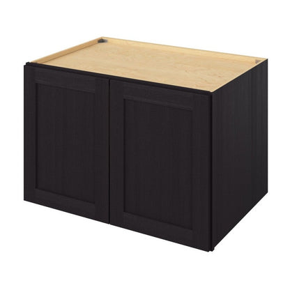 36"W x 24"H x 24"D Deep Wall Fridge Cabinet with Double Doors and One Shelf in Catalina Espresso