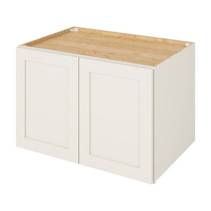36"W x 24"H x 24"D Deep Wall Fridge Cabinet with Double Doors and One Shelf in Catalina Shell White