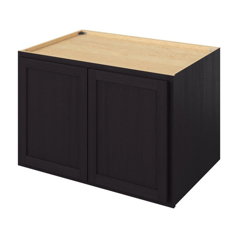 36"W x 24"H x 24"D Deep Wall Fridge Cabinet with Double Doors and One Shelf in Hatteras Espresso