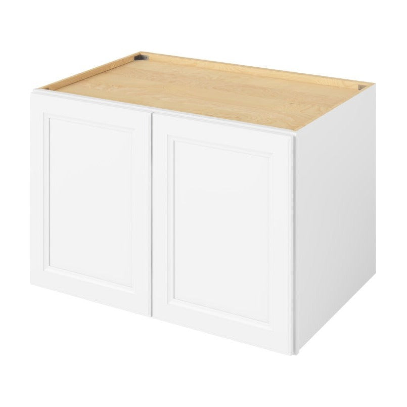 36"W x 24"H x 24"D Deep Wall Fridge Cabinet with Double Doors and One Shelf in Maui Polar White