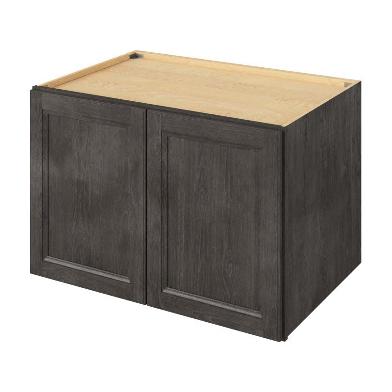36"W x 24"H x 24"D Deep Wall Fridge Cabinet with Double Doors and One Shelf in Maui Slate