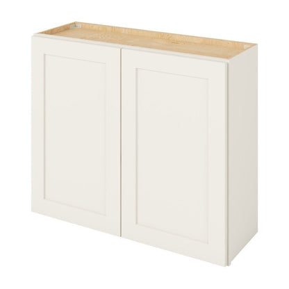 36"W x 30"H Wall Cabinet with Double Doors and Two Shelves in Catalina Shell White