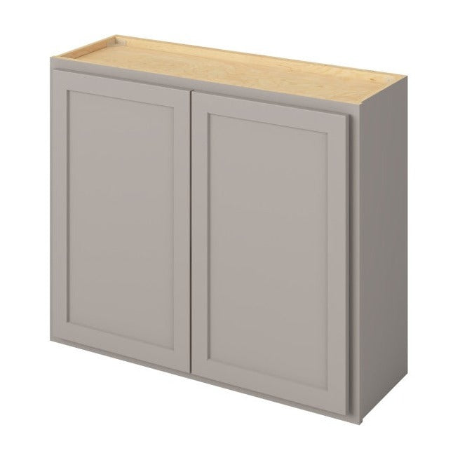 36"W x 30"H Wall Cabinet with Double Doors and Two Shelves in Hatteras Pebble Grey