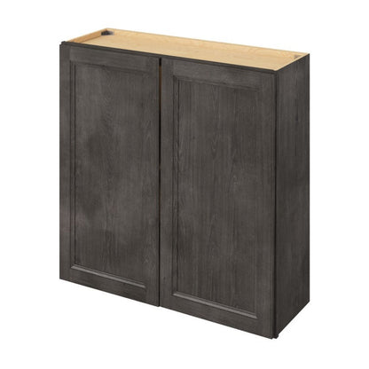 36"W x 36"H Wall Cabinet with Double Doors and Two Shelves in Maui Slate