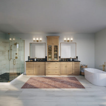 36"W x 36"H Wall Cabinet with Double Glass Doors, Two Shelves and Matching Interior in Catalina Sandstone, view 5
