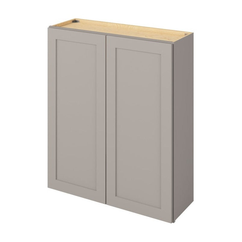 36"W x 42"H Wall Cabinet with Double Doors and Three Shelves in Catalina Pebble Grey