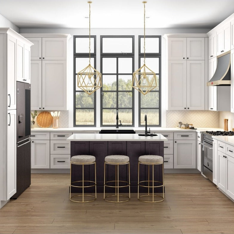 36"W x 42"H Wall Cabinet with Double Glass Doors, Three Shelves and Matching Interior in Catalina Polar White, view 3