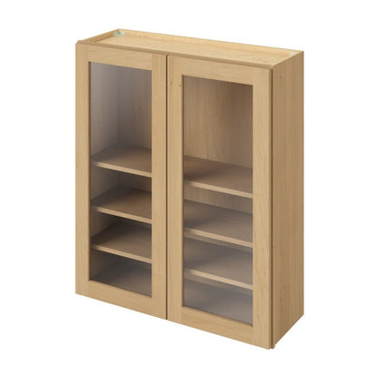 36"W x 42"H Wall Cabinet with Double Glass Doors, Three Shelves and Matching Interior in Catalina Sandstone