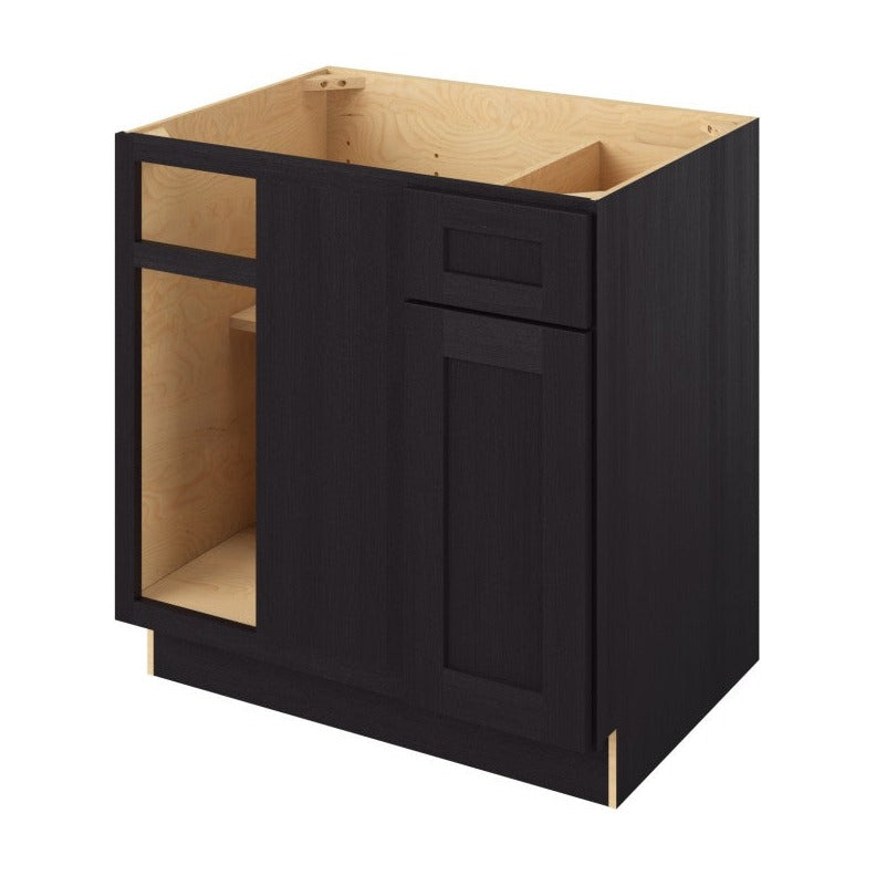 39" to 42"W Universal Blind Corner Base Cabinet with One Door and One Drawer in Catalina Espresso