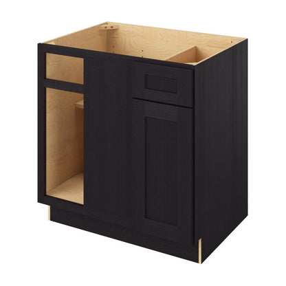 39" to 42"W Universal Blind Corner Base Cabinet with One Door and One Drawer in Catalina Espresso