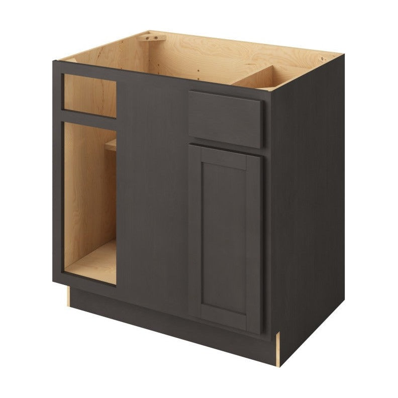 39" to 42"W Universal Blind Corner Base Cabinet with One Door and One Drawer in Hatteras Slate