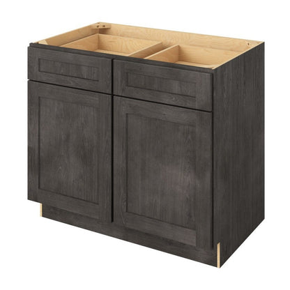39"W Base Cabinet with Double Doors and Double Drawers in Catalina Slate