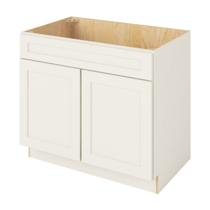 39"W Sink Base Cabinet with Double Doors in Catalina Shell White