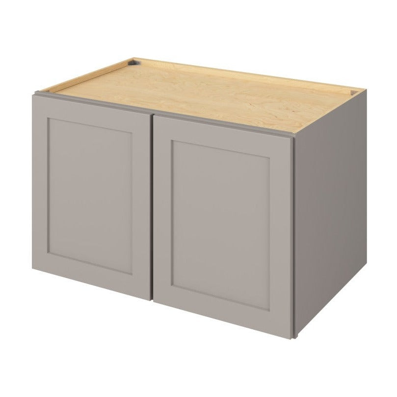 39"W x 24"H x 24"D Deep Wall Fridge Cabinet with Double Doors and One Shelf in Catalina Pebble Grey