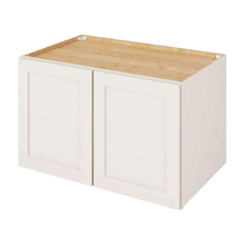 39"W x 24"H x 24"D Deep Wall Fridge Cabinet with Double Doors and One Shelf in Catalina Shell White