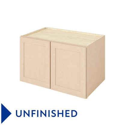 39"W x 24"H x 24"D Deep Wall Fridge Cabinet with Double Doors and One Shelf in Catalina Unfinished