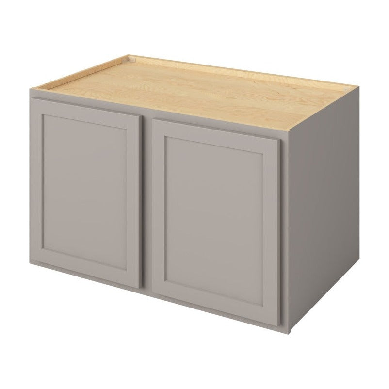 39"W x 24"H x 24"D Deep Wall Fridge Cabinet with Double Doors and One Shelf in Hatteras Pebble Grey