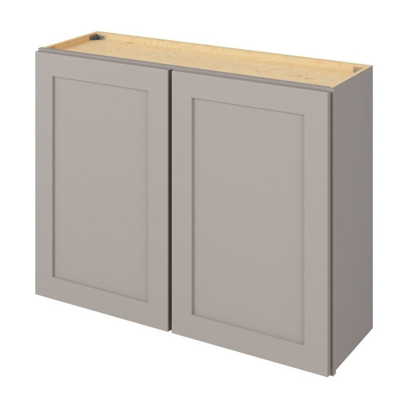 39"W x 30"H Wall Cabinet with Double Doors and Two Shelves in Catalina Pebble Grey