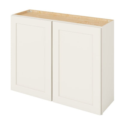 39"W x 30"H Wall Cabinet with Double Doors and Two Shelves in Catalina Shell White