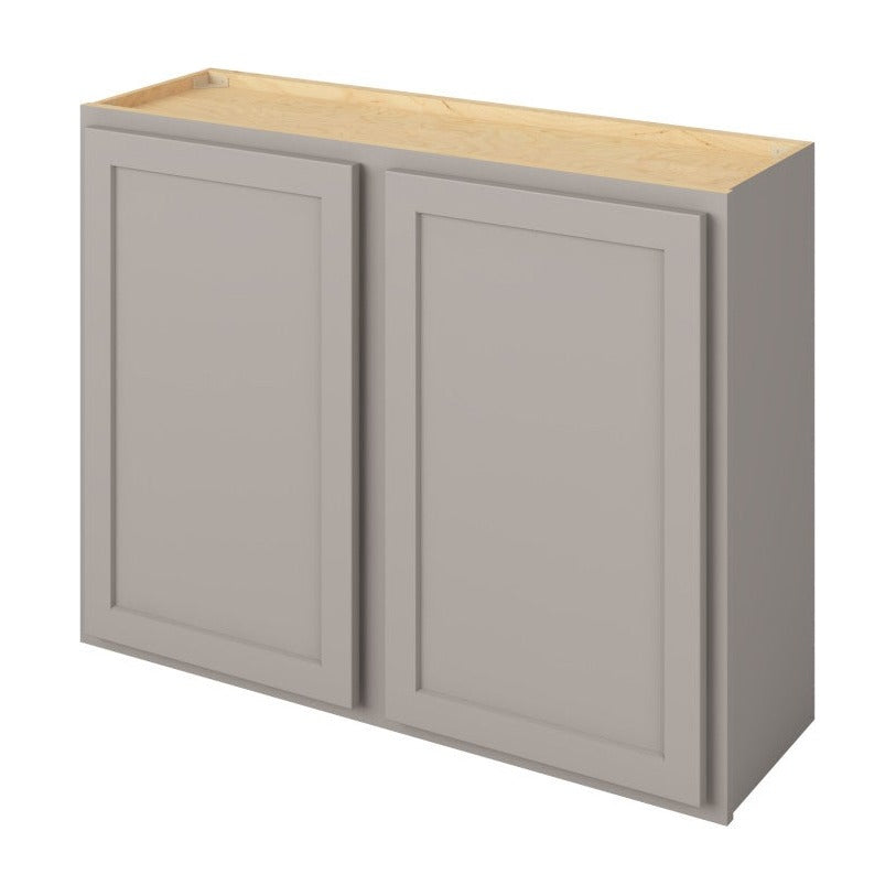 39"W x 30"H Wall Cabinet with Double Doors and Two Shelves in Hatteras Pebble Grey