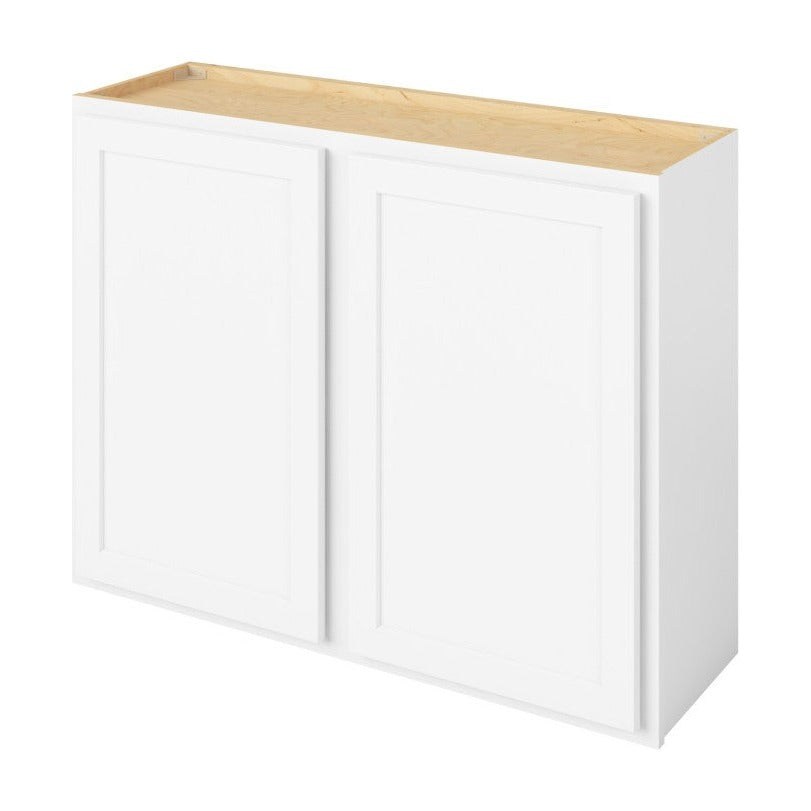 39"W x 30"H Wall Cabinet with Double Doors and Two Shelves in Hatteras Polar White