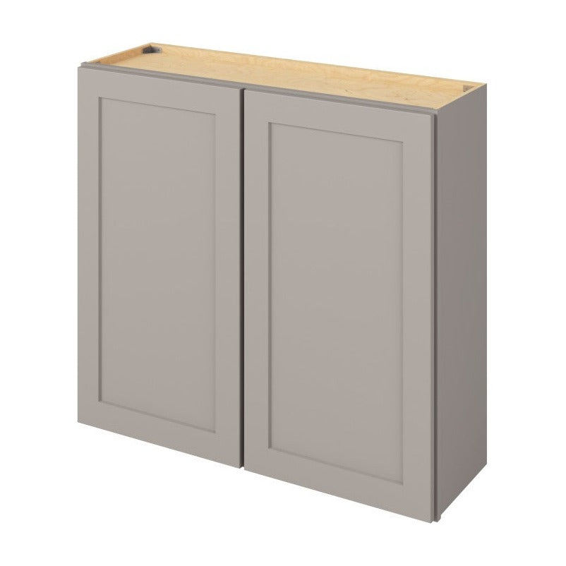 39"W x 36"H Wall Cabinet with Double Doors and Two Shelves in Catalina Pebble Grey