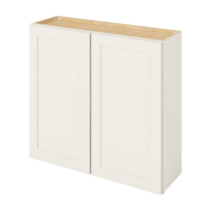39"W x 36"H Wall Cabinet with Double Doors and Two Shelves in Catalina Shell White