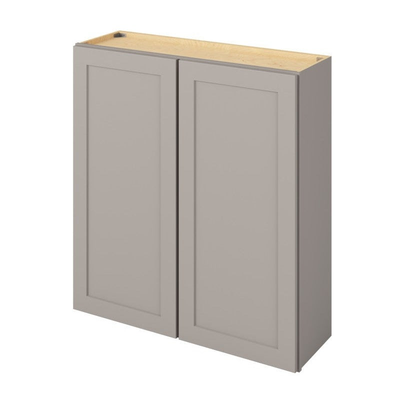 39"W x 42"H Wall Cabinet with Double Doors and Three Shelves in Catalina Pebble Grey
