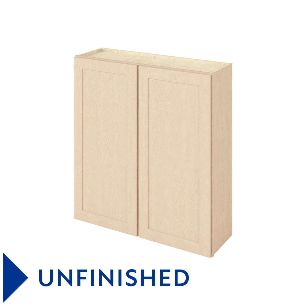 39"W x 42"H Wall Cabinet with Double Doors and Three Shelves in Catalina Unfinished