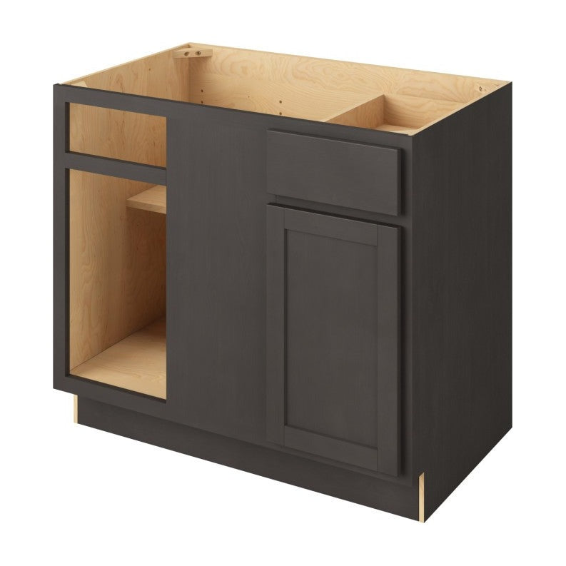 42" to 45"W Universal Blind Corner Base Cabinet with One Door and One Drawer in Hatteras Slate