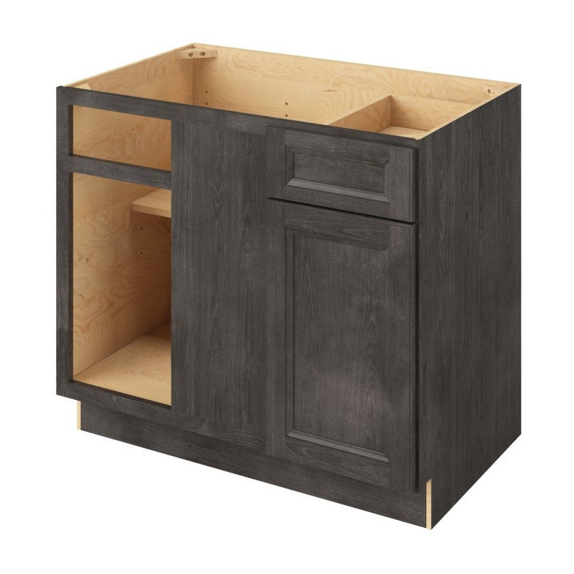 42" to 45"W Universal Blind Corner Base Cabinet with One Door and One Drawer in Maui Slate