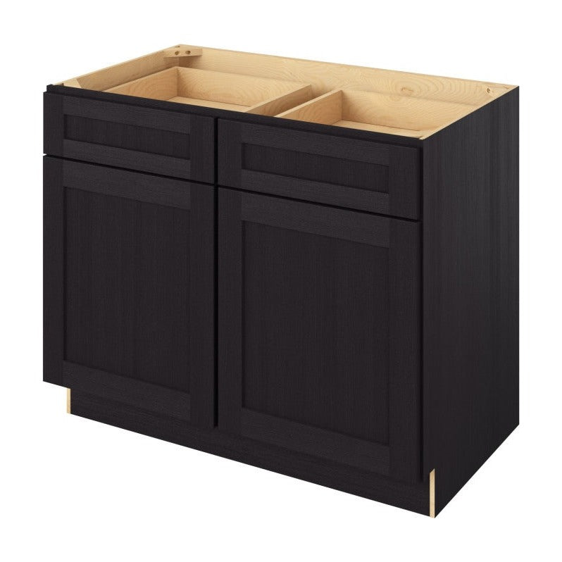 42"W Base Cabinet with Double Doors and Double Drawers in Catalina Espresso
