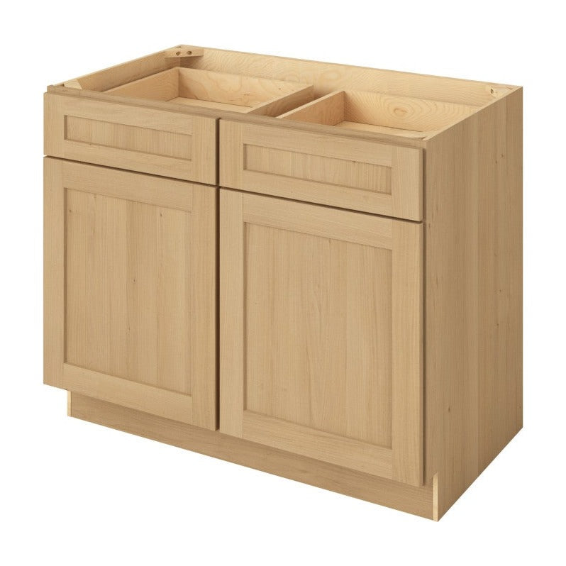 42"W Base Cabinet with Double Doors and Double Drawers in Catalina Sandstone