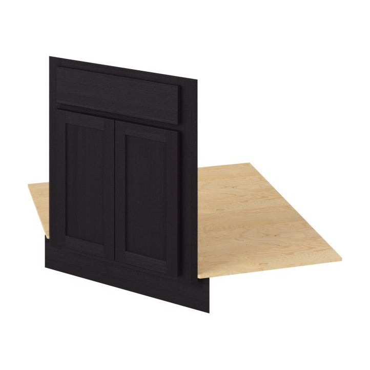 42"W Diagonal Corner Sink Front Cabinet with Double Doors in Hatteras Espresso